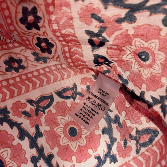 Bell by Alicia Bell Tuckernuck Pink Navy Printed Angel Flutter Sleeve Top Small - Picture 7 of 11